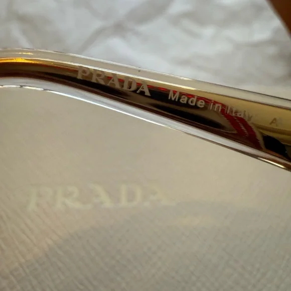 Prada Black Frame Sunglasses with Yellow Lens - Picture 4 of 9
